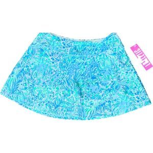 NWT Lilly Pulitzer Aila Skort Dandy Lions Hydra Blue Athletic Floral Size Large